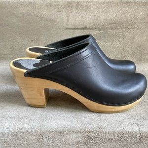 No.6 Old School Clog on High Heel in Black
